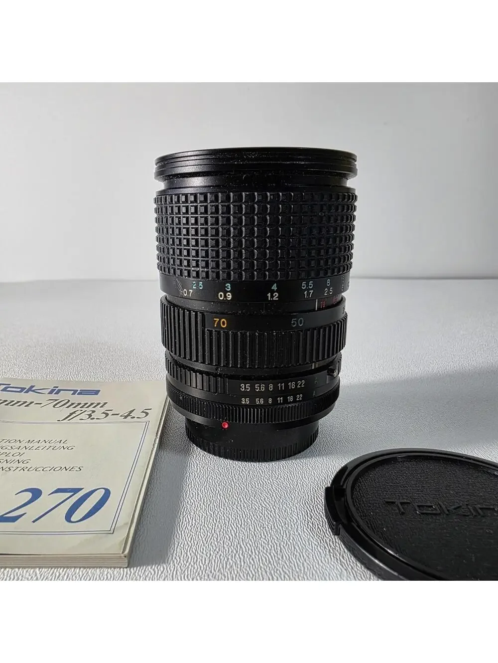 RMC Tokina 28-70mm f3.5-4.5 Canon FD Macro Lens W/Manual & Caps